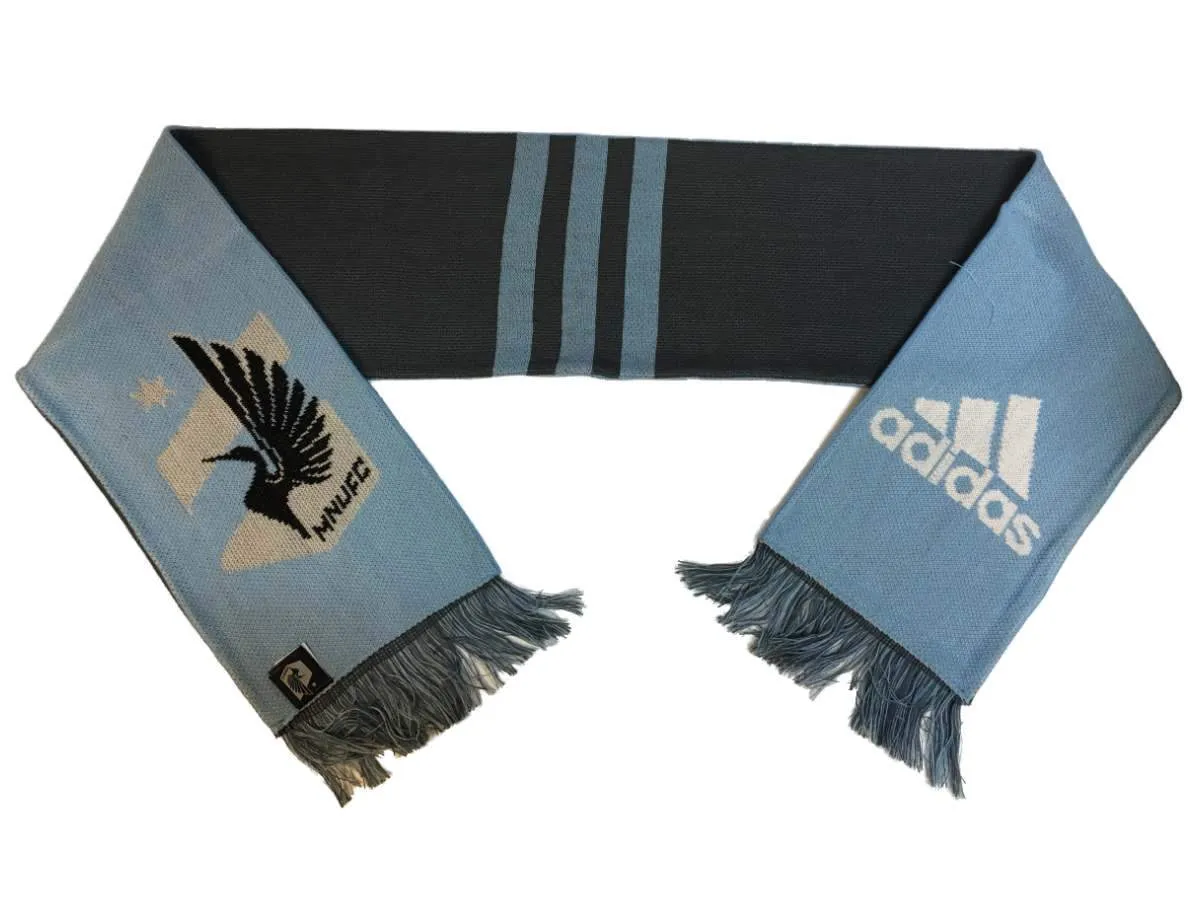 Minnesota United FC Adidas Gray & Baby Blue MLS Acrylic Knit Scarf with Tassles