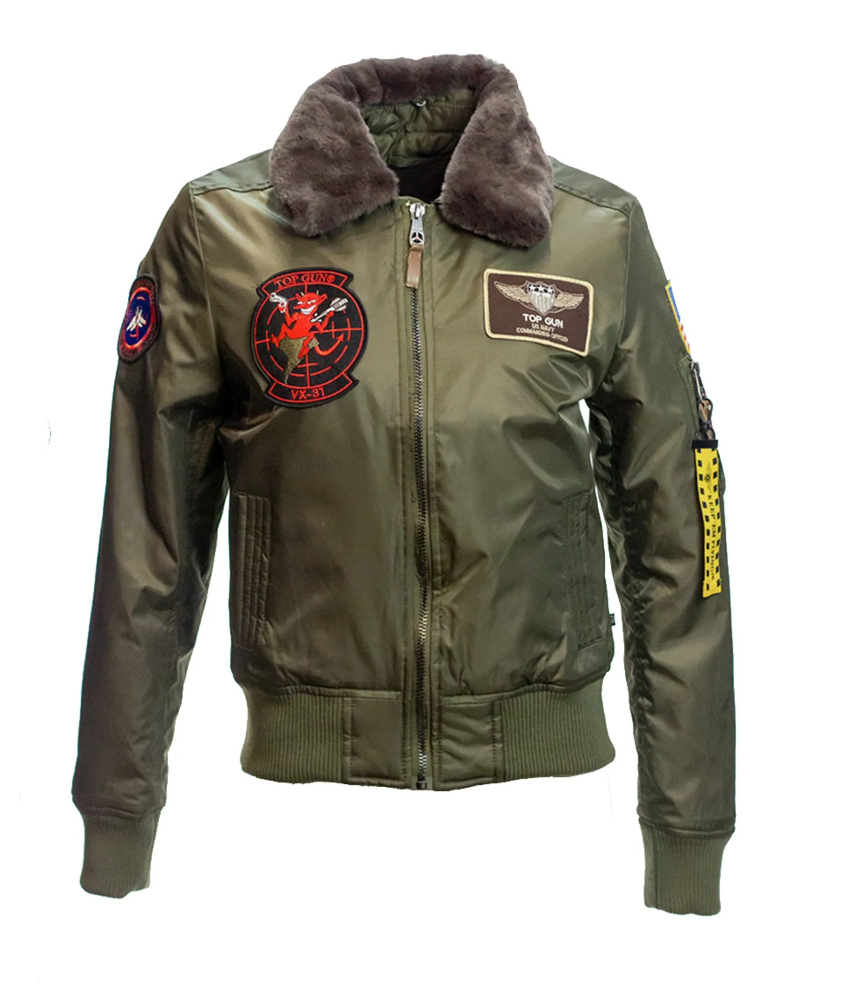 MISS TOP GUN® B-15 FLIGHT BOMBER JACKET WITH PATCHES LIMITED EDITION