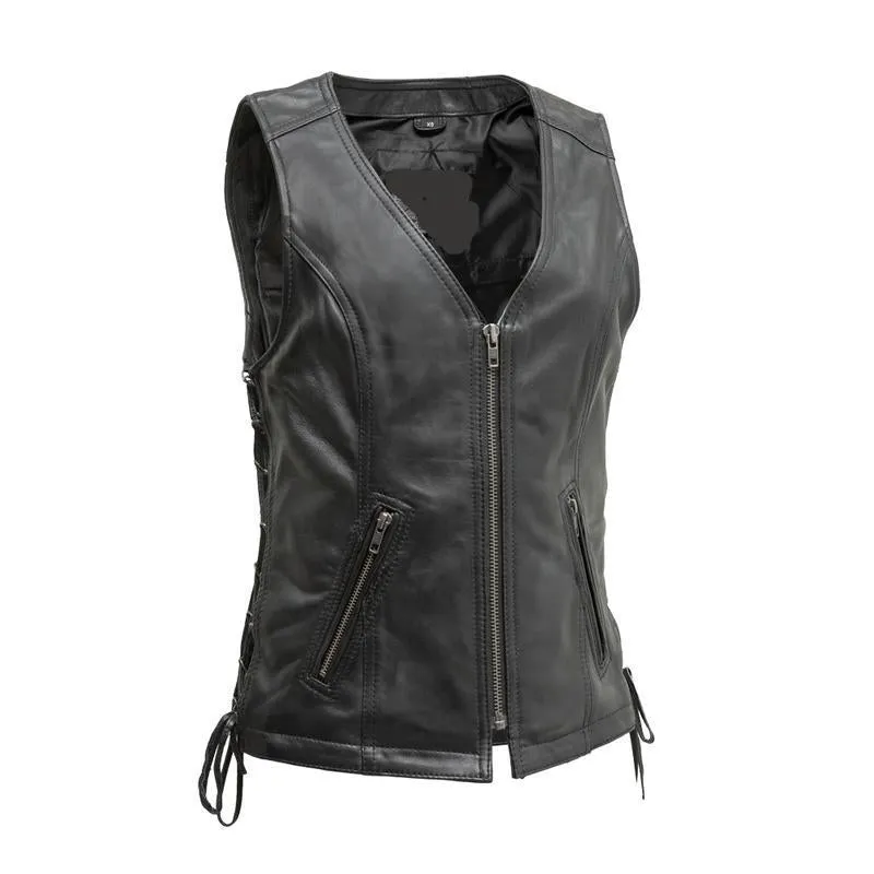 MKL - Carla Women's Leather Motorcycle Vest