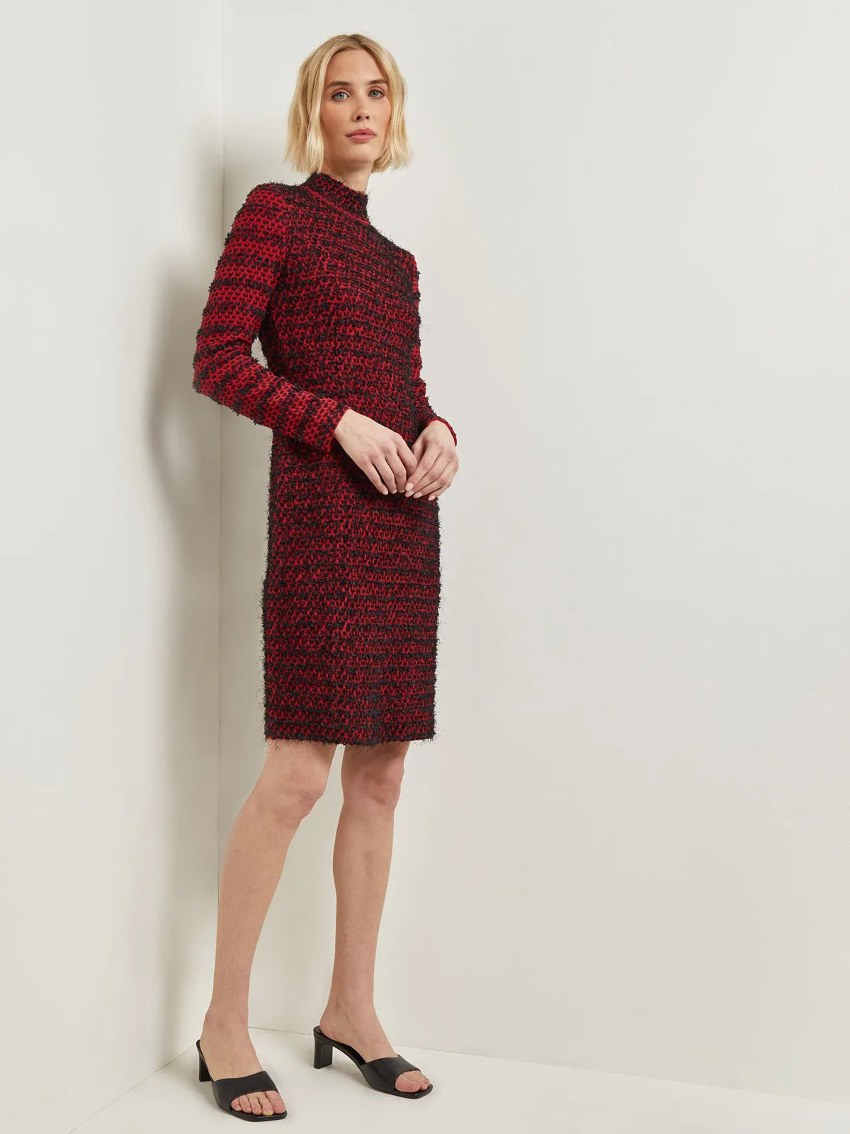 Modern Fit Two-Tone Eyelash Knit Sheath Dress