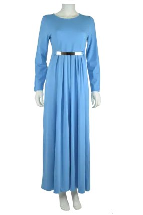 Modest Knit Maxi Dress- Sky Blue