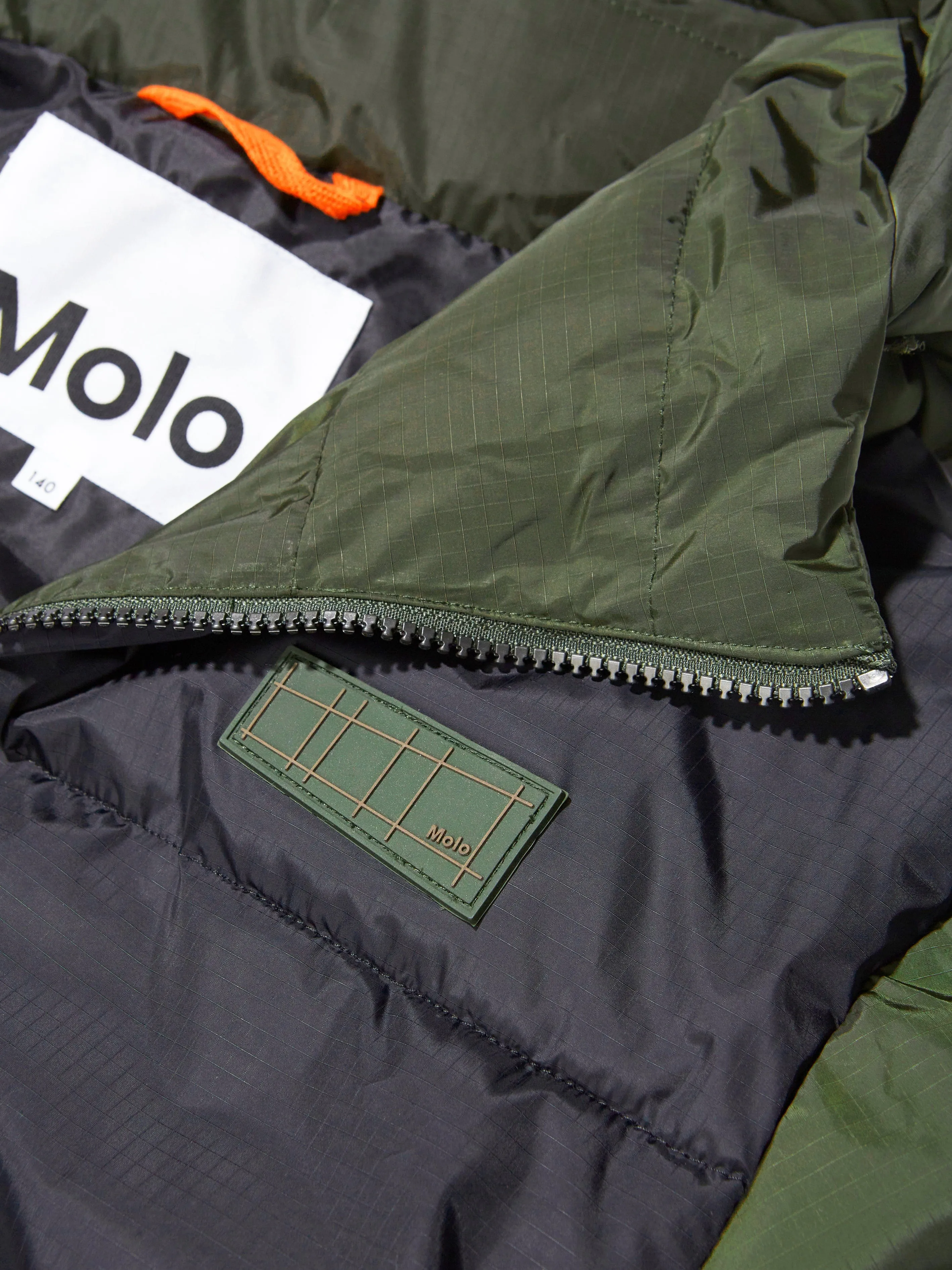 Molo Boys Hooded Puffer Jacket in Green