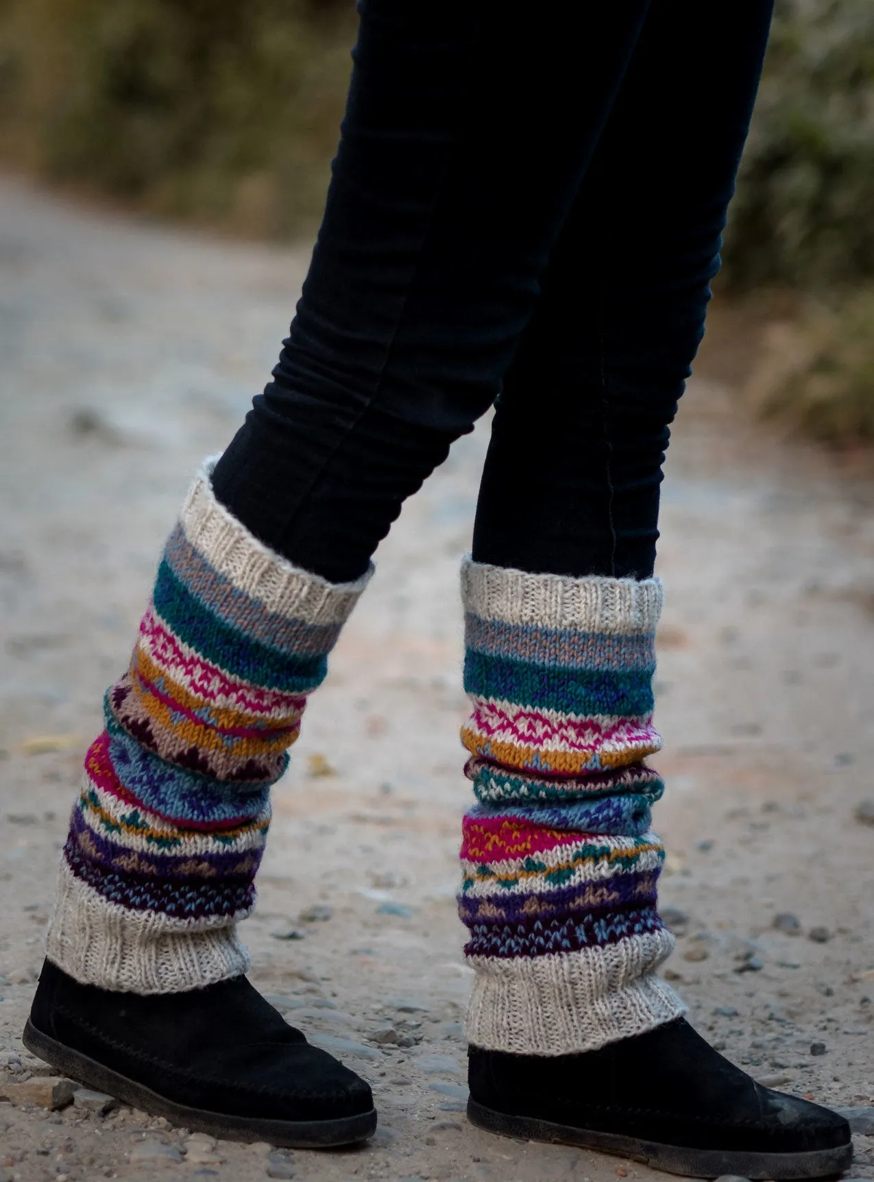 Multicolor Winter Sherpa Legwarmers