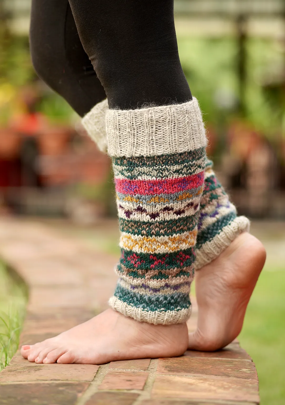 Multicolor Winter Sherpa Legwarmers