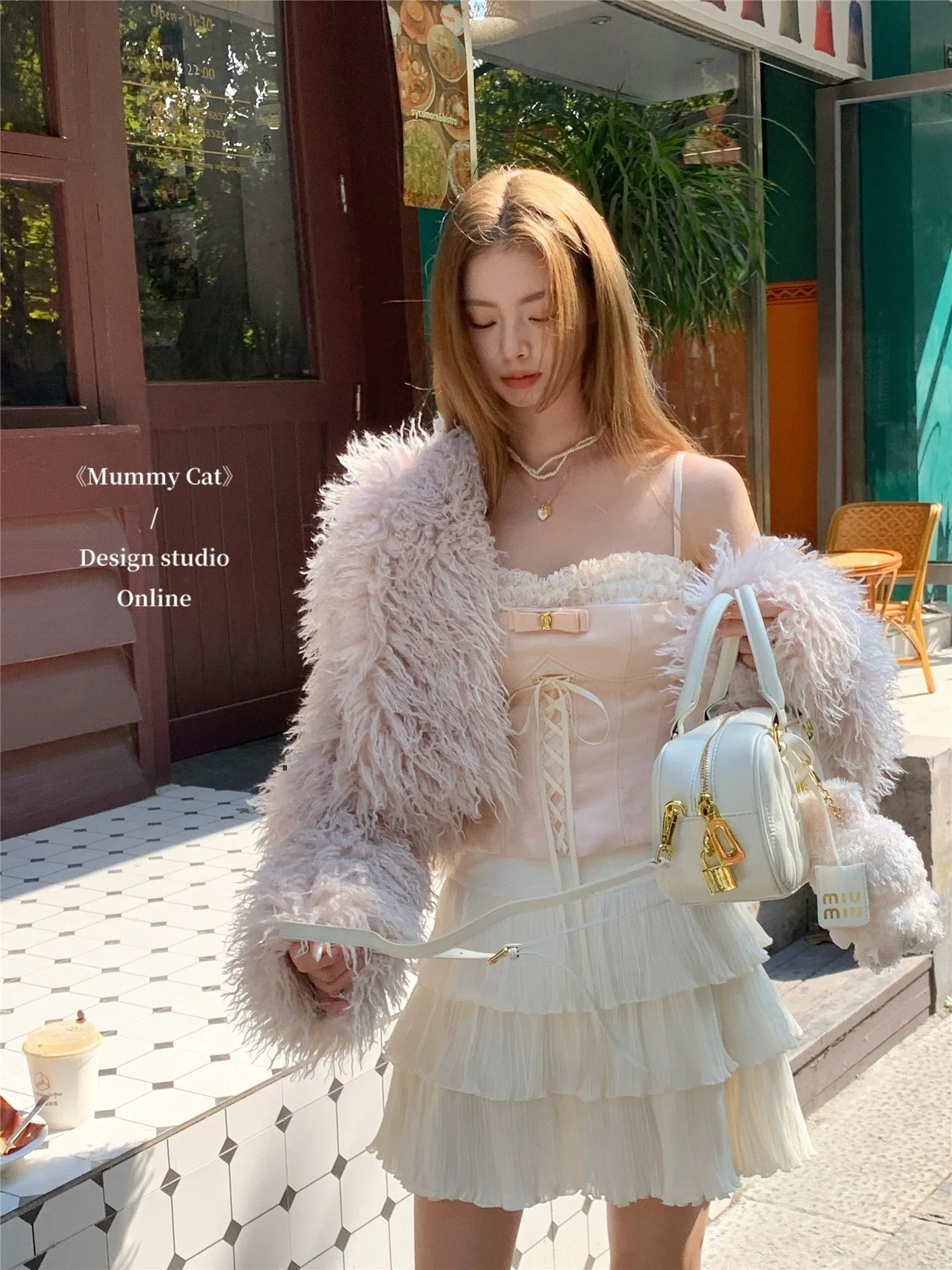 [Mummy Cat] Sweet Butterfly Bow Lace Camisole