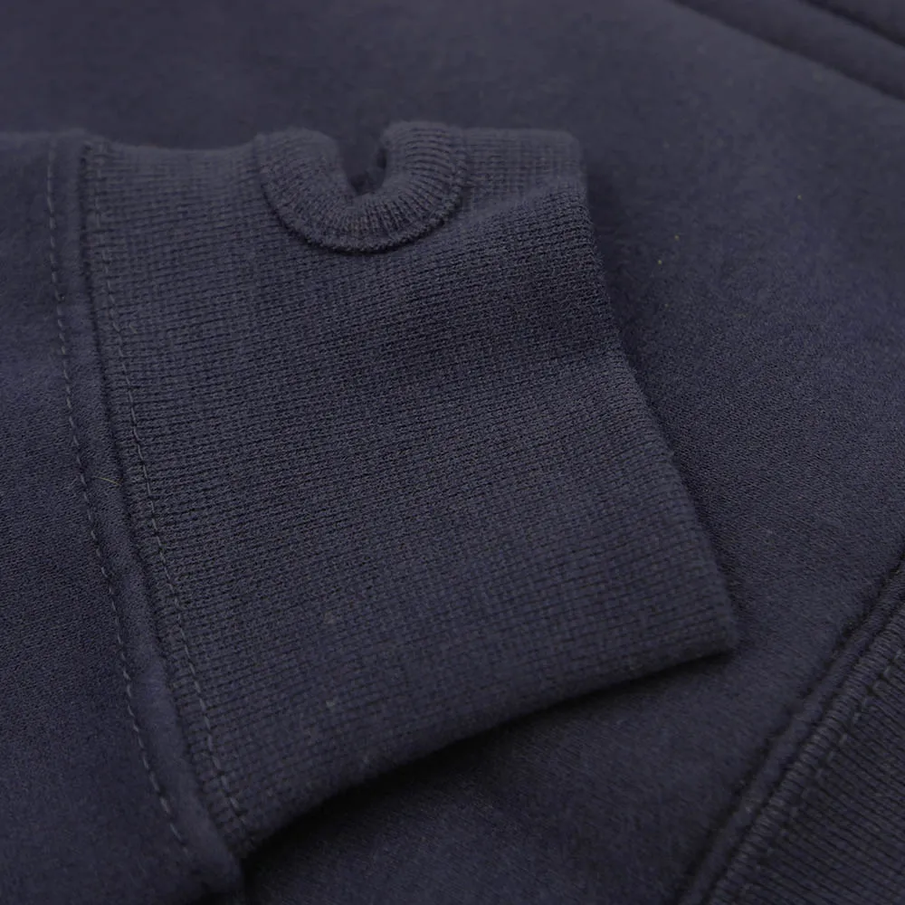 Navy 'Sherpa' Fleece Hoodie