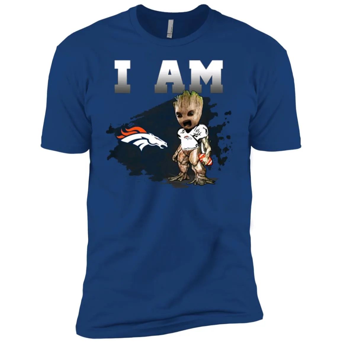 Nfl Denver Broncos I Am Groot T-shirt Men Short Sleeve T-Shirt