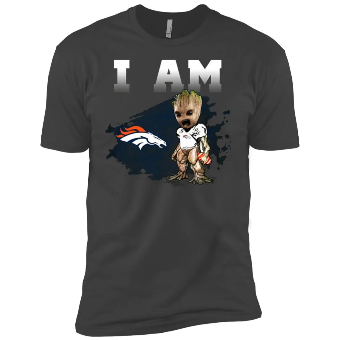 Nfl Denver Broncos I Am Groot T-shirt Men Short Sleeve T-Shirt