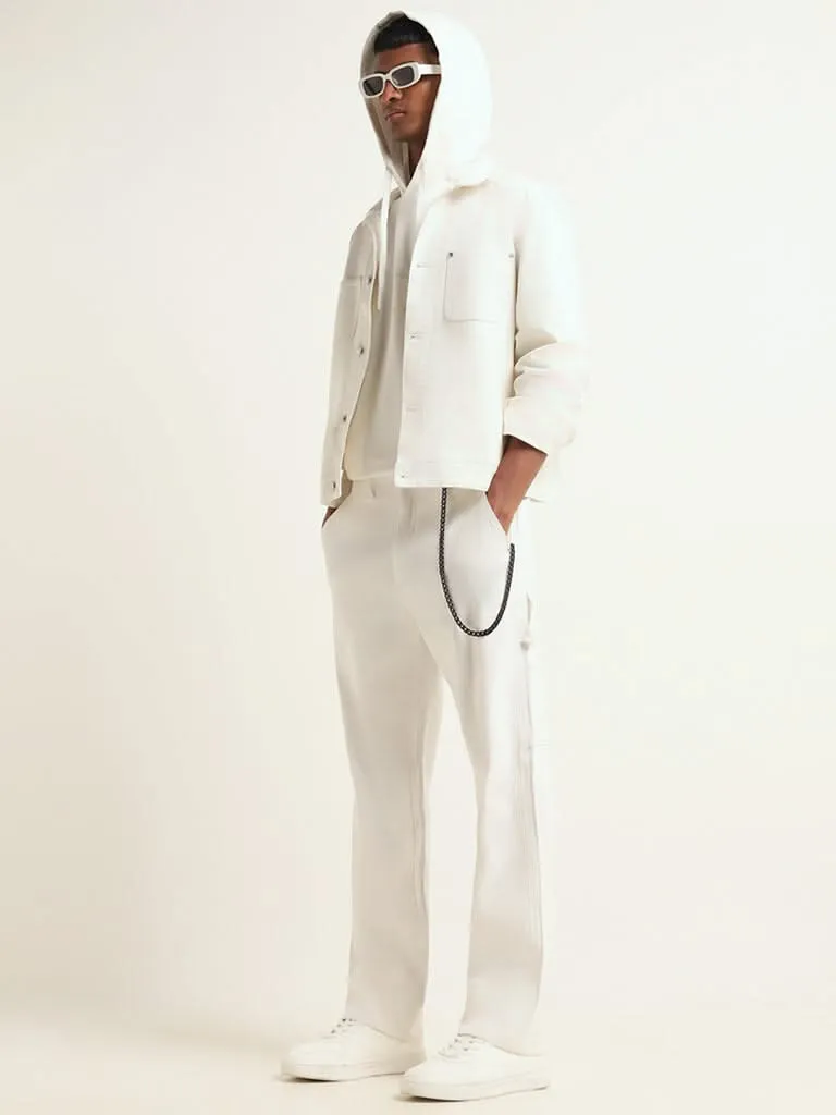 Nuon White Relaxed Fit Cargo Pants