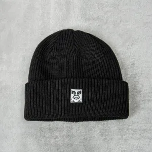 Obey Mid Icon Patch Cuff Beanie - Black