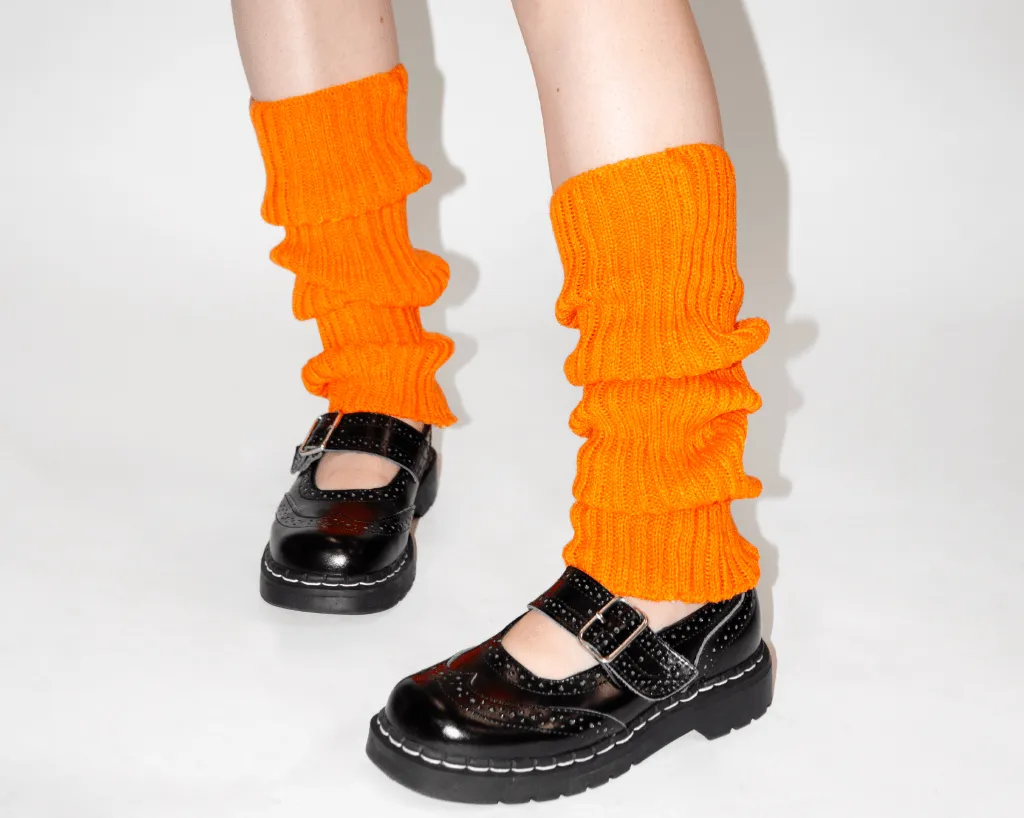 Orange Knit Leg Warmer