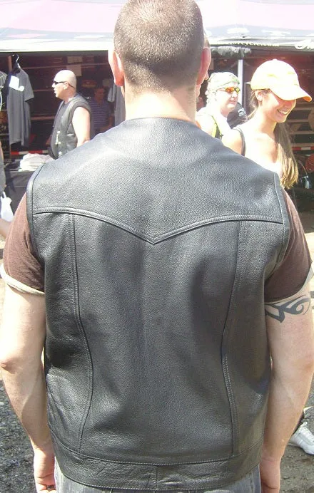 Outlaw Collarless Club Leather Vest