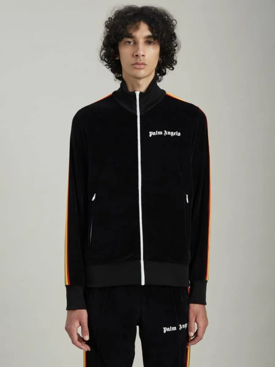 Palm Angels Rainbow Track Jacket Black Multicolour