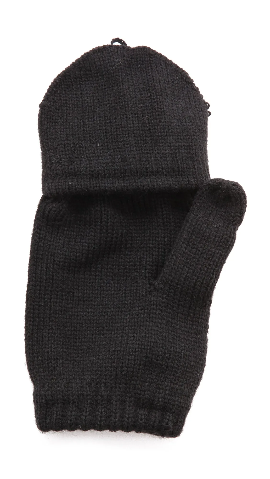 Plush Fleece Lined Fingerless Texting Mittens Black