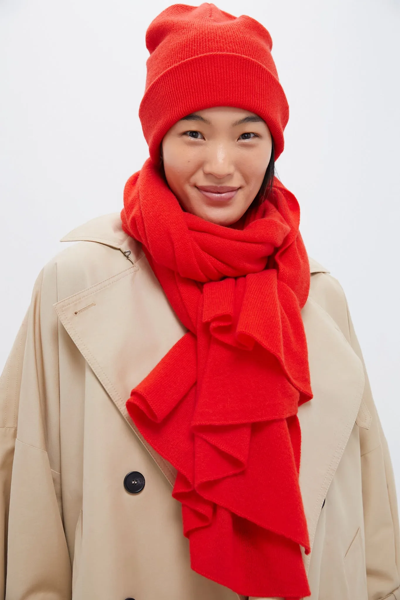 Poppy Red Cashmere Blanket Scarf