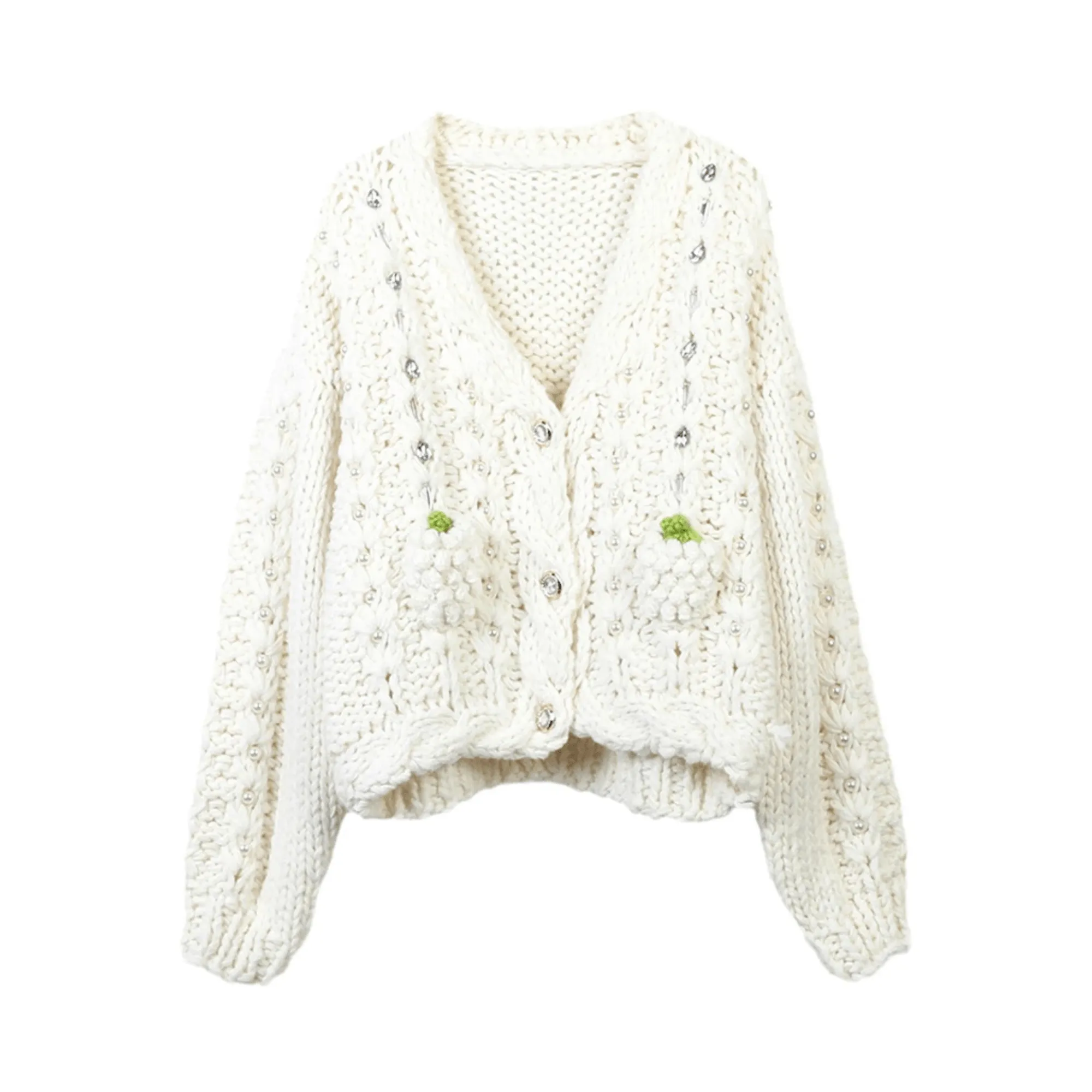 Pre Order:  Bejeweled Chunky-Knit Jacket