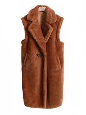 Pre Order:  Sleeveless Welt Pocket Woolen Overwear Coat