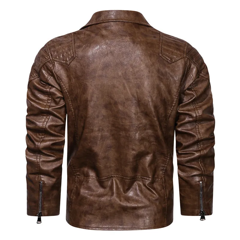 PU Leather Jacket Racing Motorcycle Jacket Men's Jacket