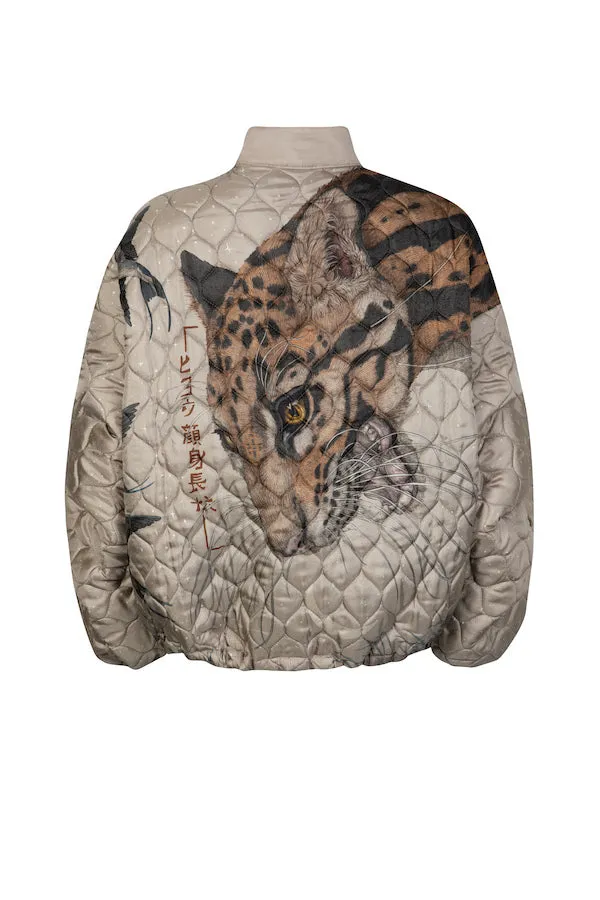 "The Lunar Leopard" Reversible Silk Twill Bomber Jacket