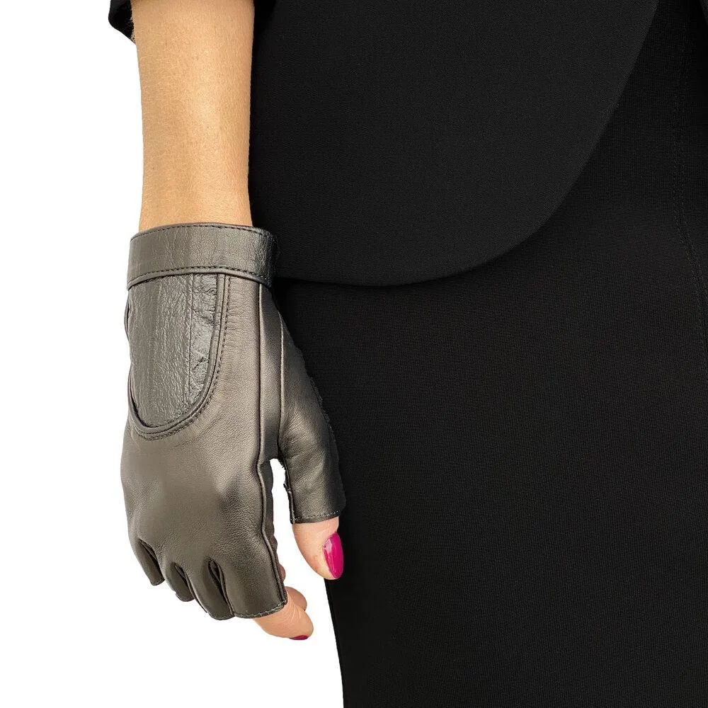 Rachel Anguilla - Women's Fingerless Leather Gloves