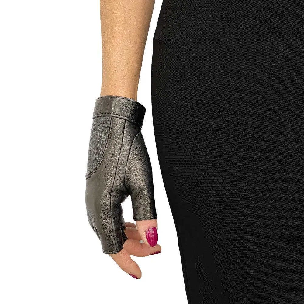 Rachel Anguilla - Women's Fingerless Leather Gloves