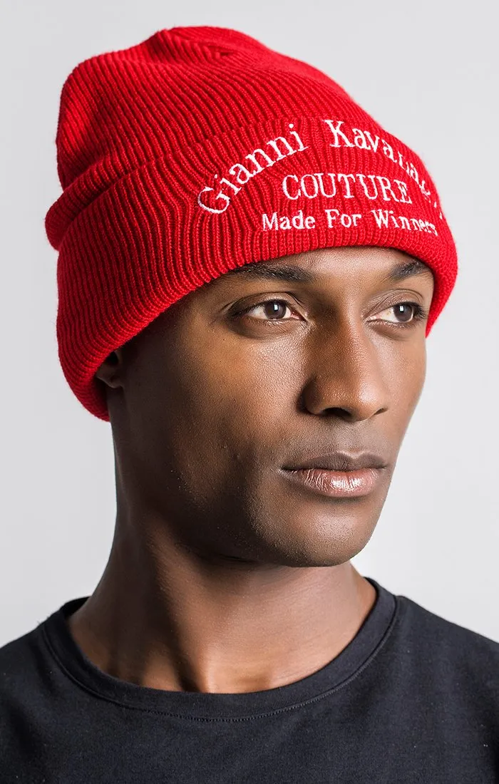 Red Beanie With GK Couture Logo