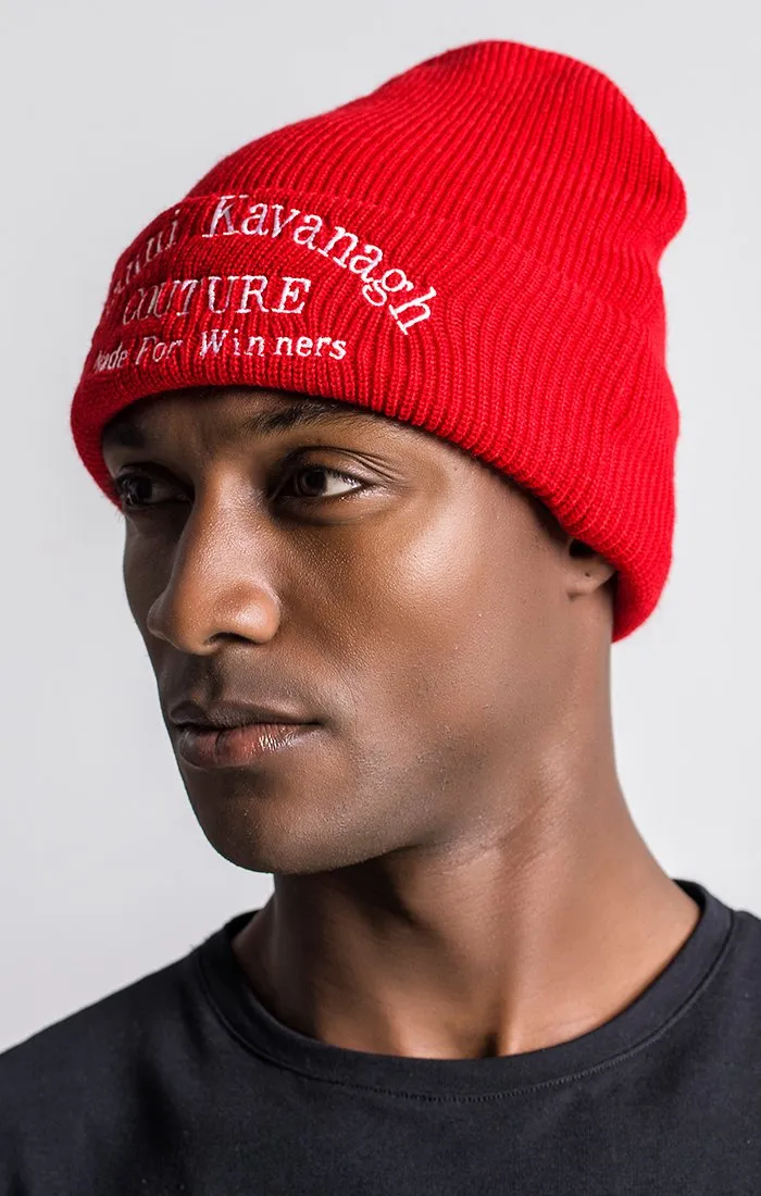 Red Beanie With GK Couture Logo