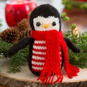 Red Heart Knit Cheerful Holiday Penguin