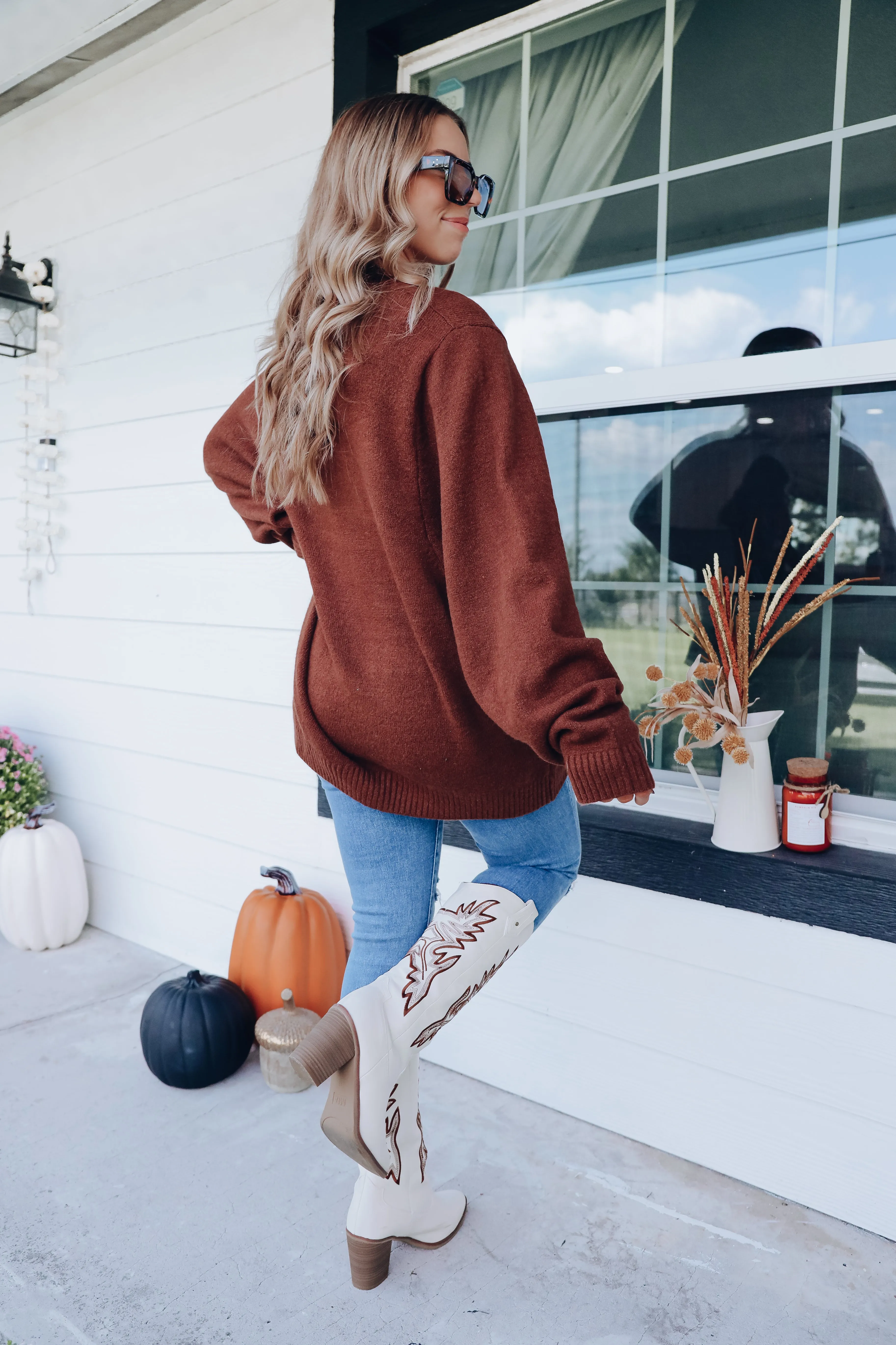 Relaxing Retreat Knit Sweater - Coffee