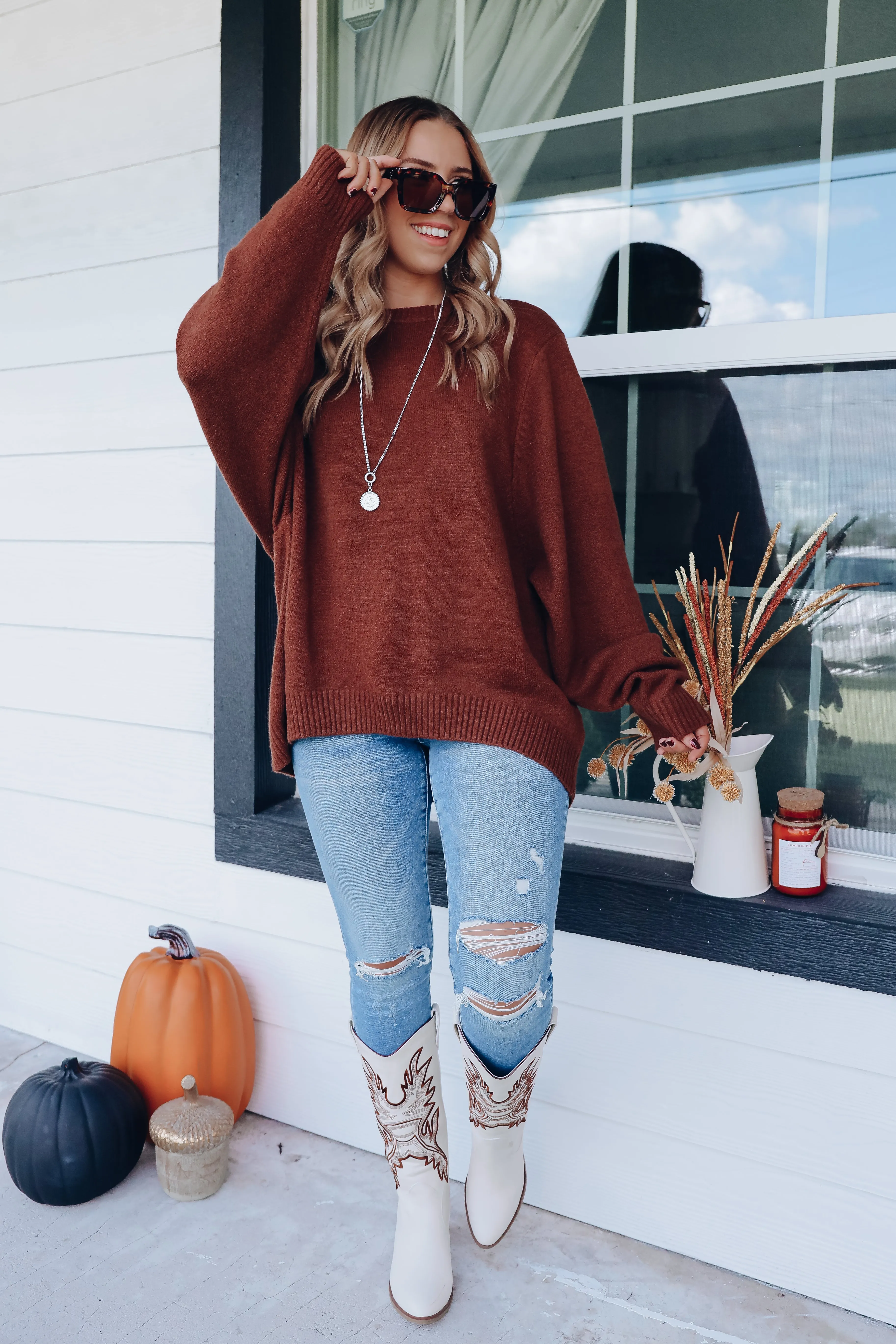 Relaxing Retreat Knit Sweater - Coffee