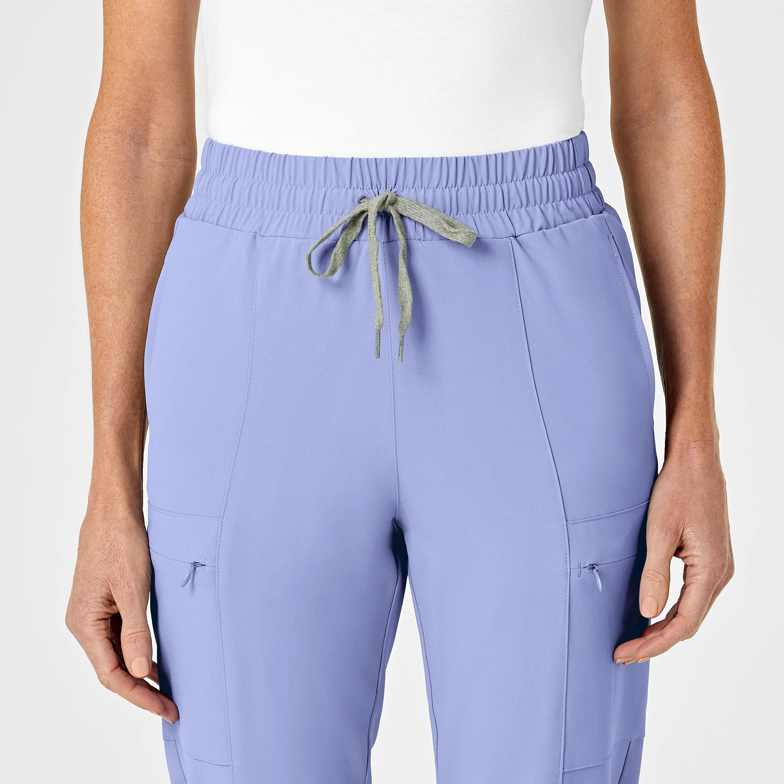 RENEW Women's High Waist Slim Leg Scrub Pant - Ceil Blue