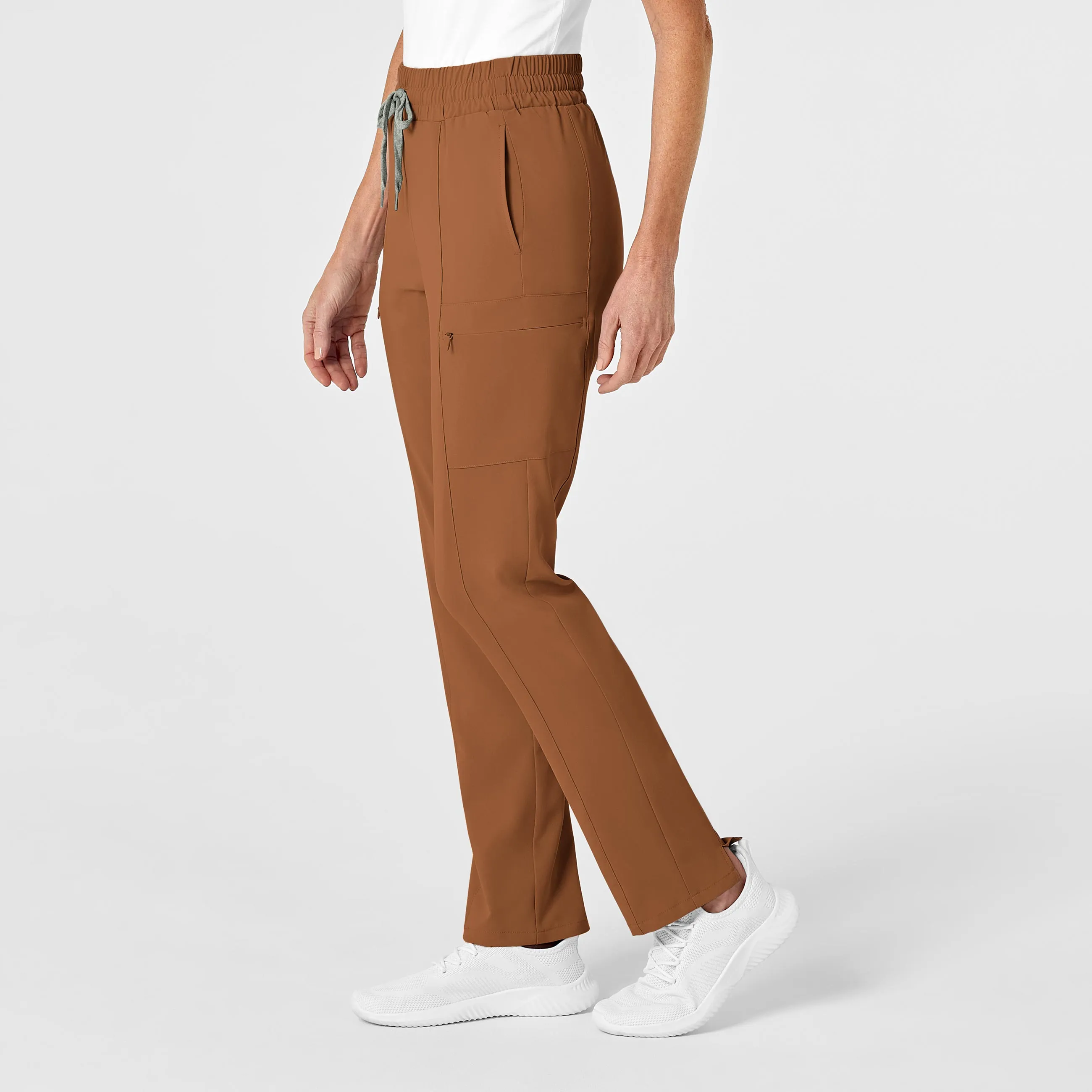 RENEW Women's High Waist Slim Leg Scrub Pant - Chai