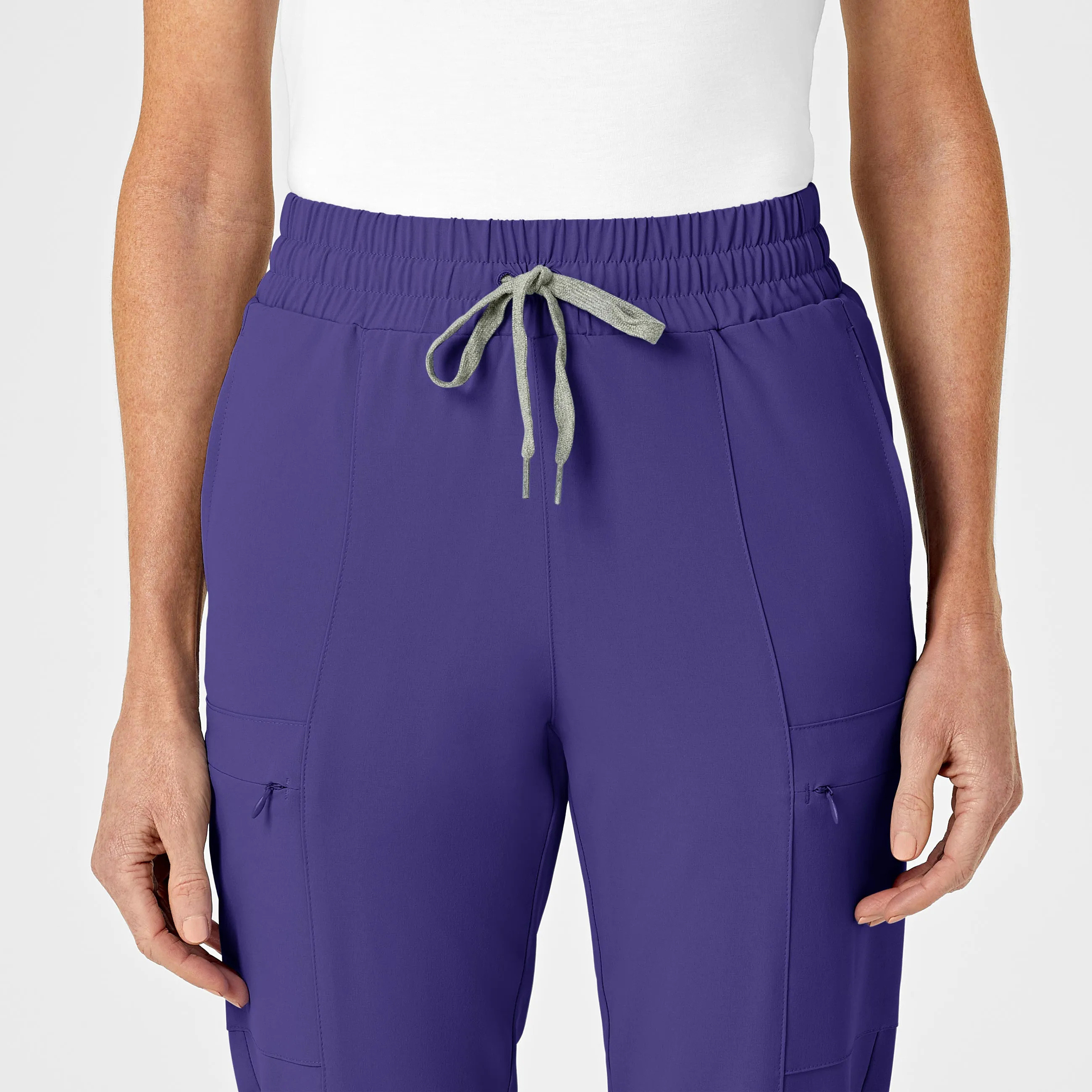 RENEW Women's High Waist Slim Leg Scrub Pant - Grape