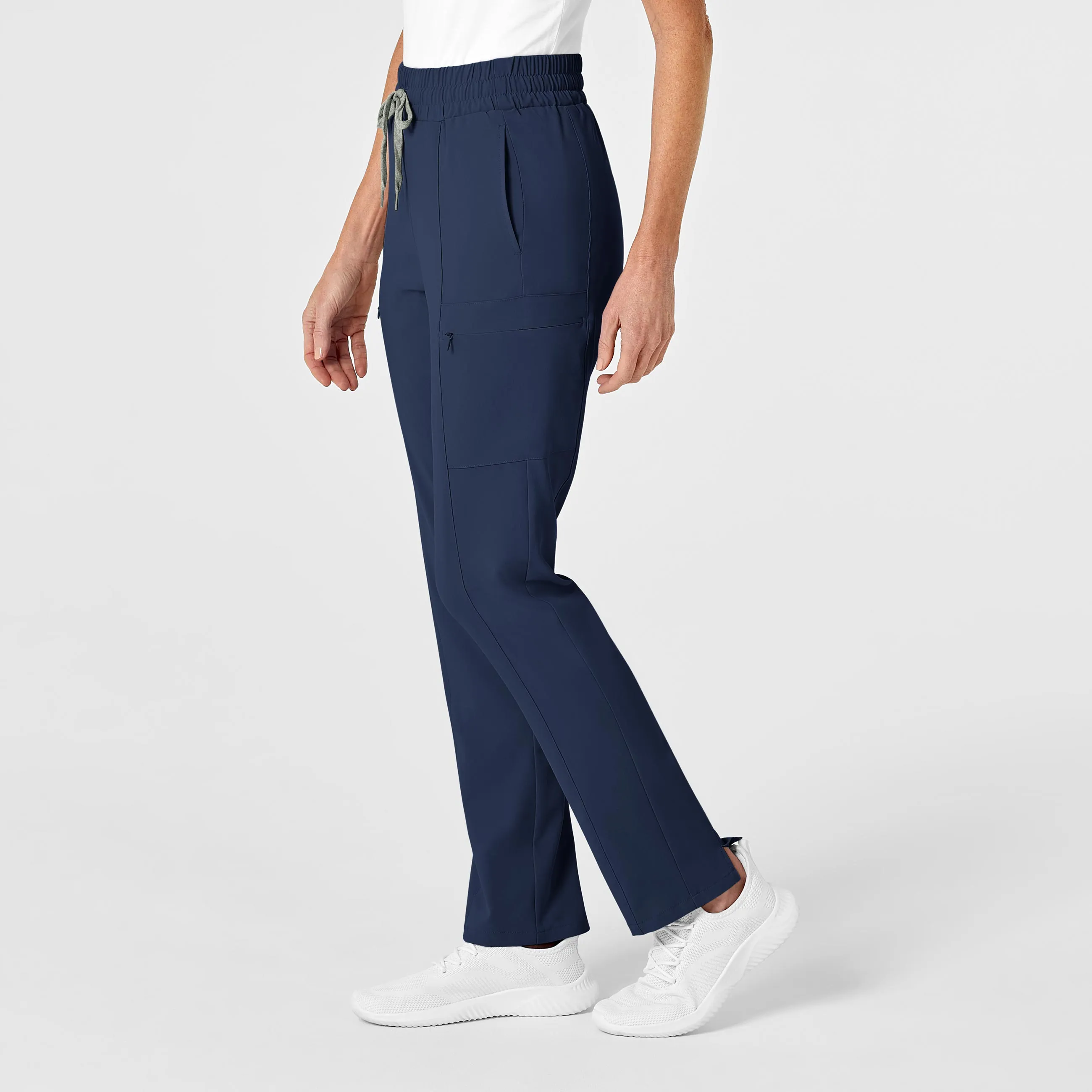 RENEW Women's High Waist Slim Leg Scrub Pant - Navy