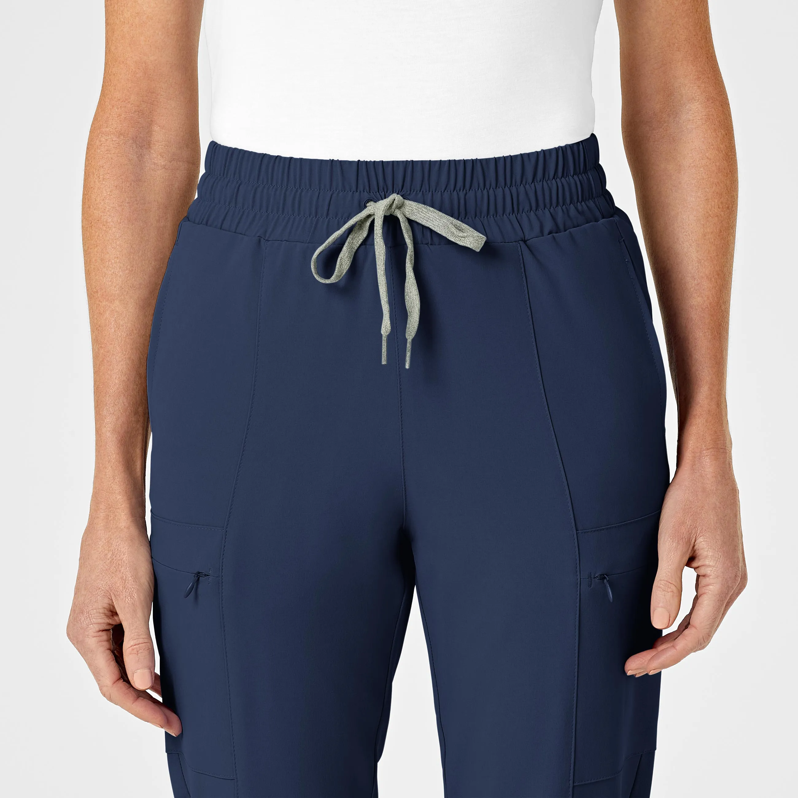 RENEW Women's High Waist Slim Leg Scrub Pant - Navy