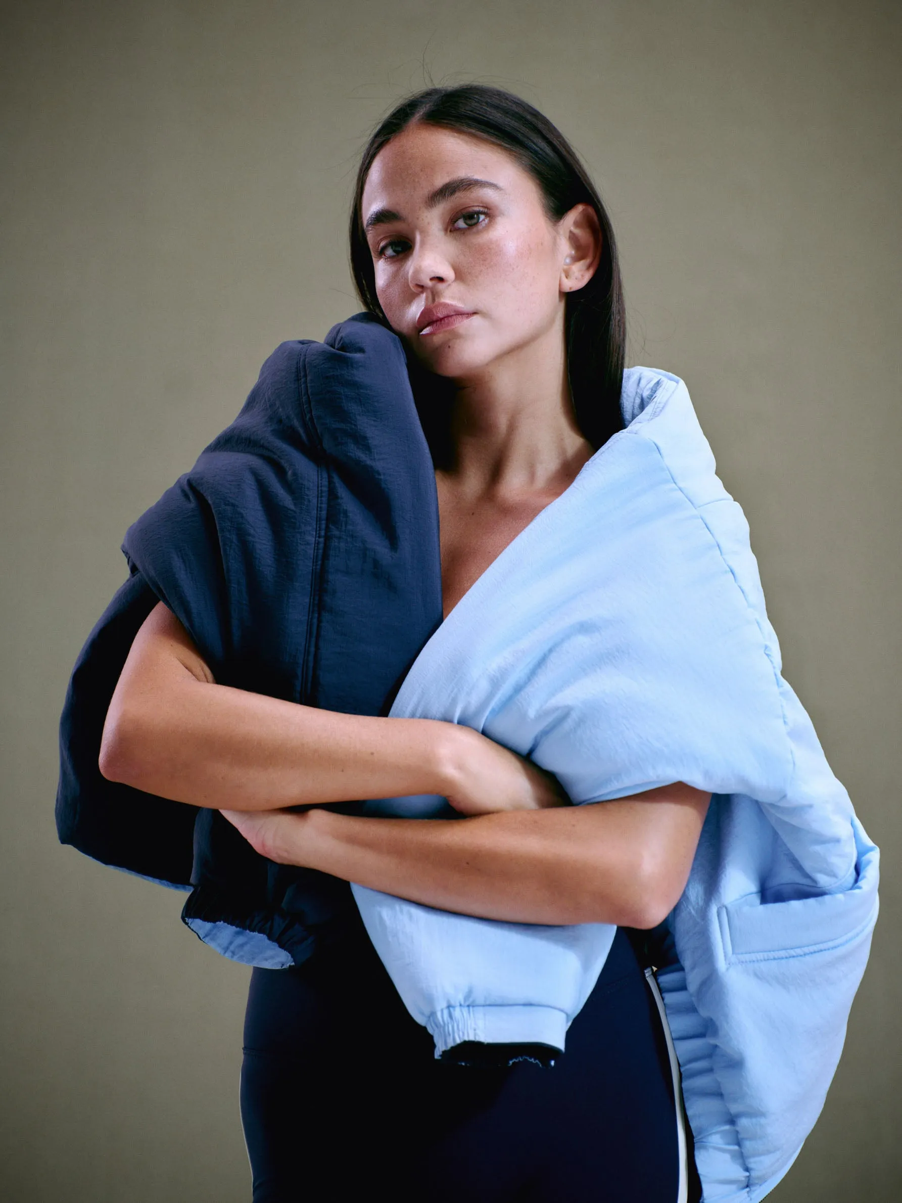 Reversible Bomber Jacket - Powder Blue/Navy Blue