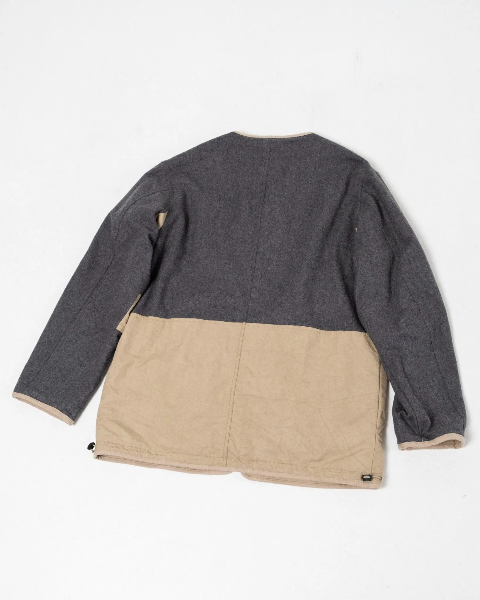 Reversible No Collar Jacket Beige