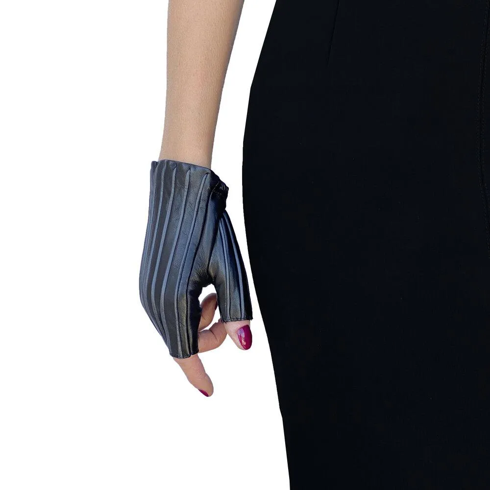 Rita Cuff - Women's Fingerless Leather Gloves