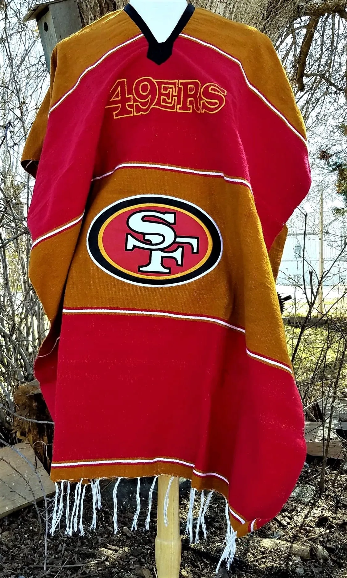 San Francisco 49ers Handmade Serape Poncho.