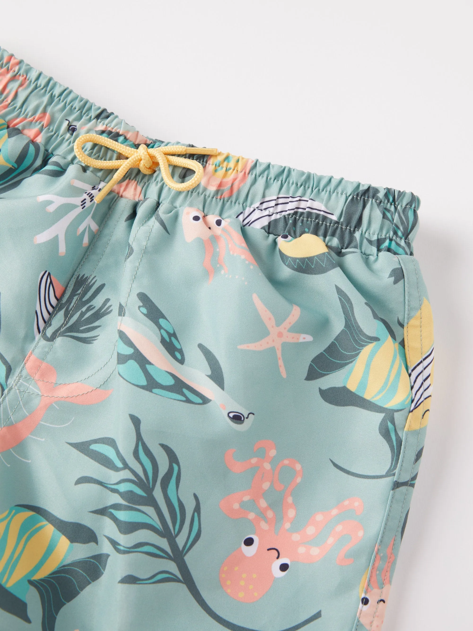 Sealife Print Kids Swim Shorts