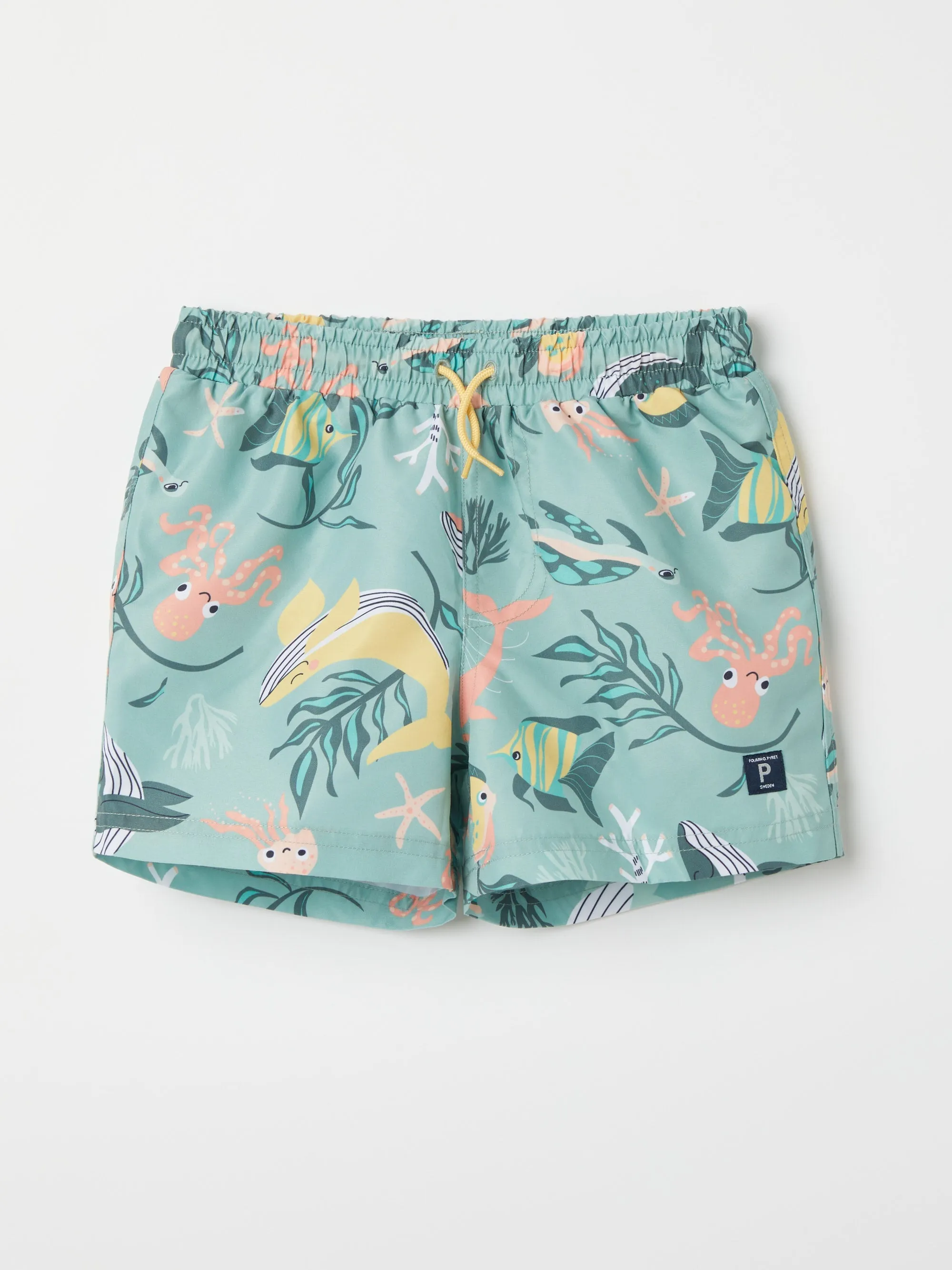 Sealife Print Kids Swim Shorts