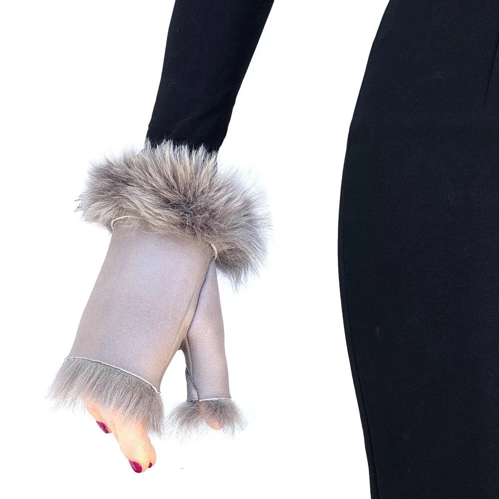 Shearling Cuff - Women's Fingerless Shearling Gloves