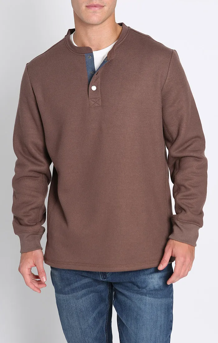 Sherpa Bonded Waffle Long Sleeve Henley