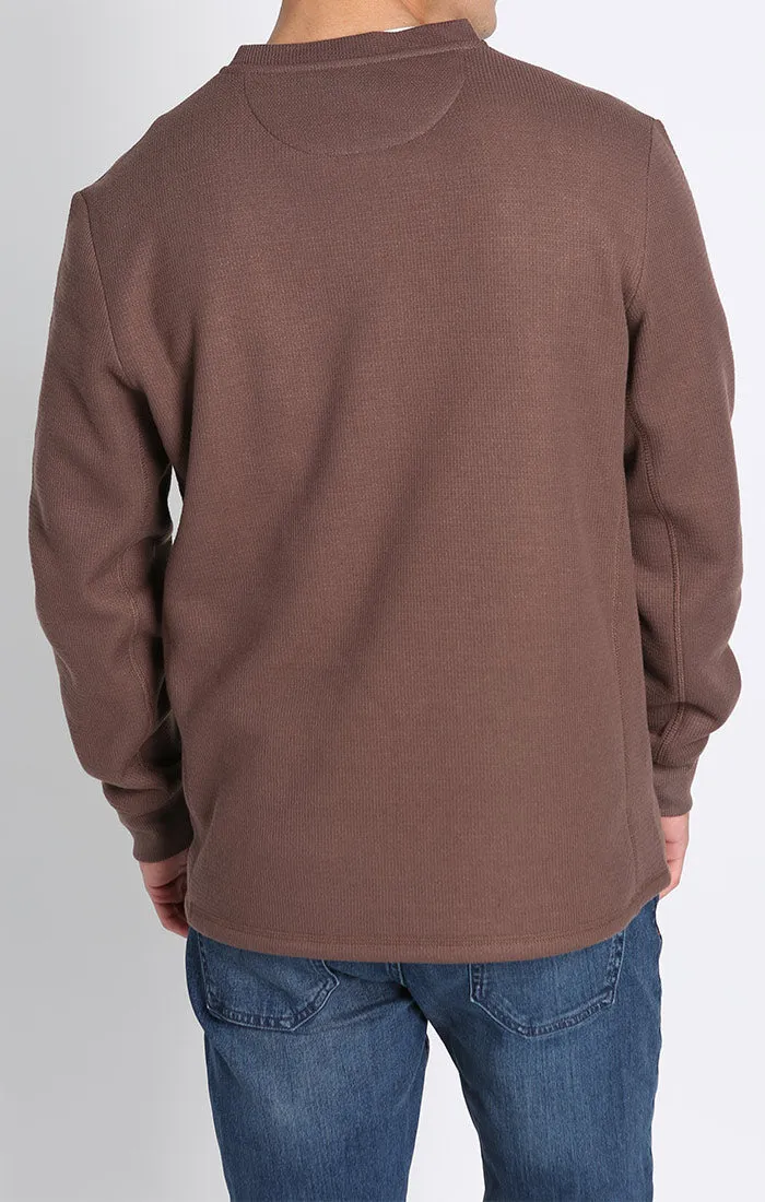 Sherpa Bonded Waffle Long Sleeve Henley