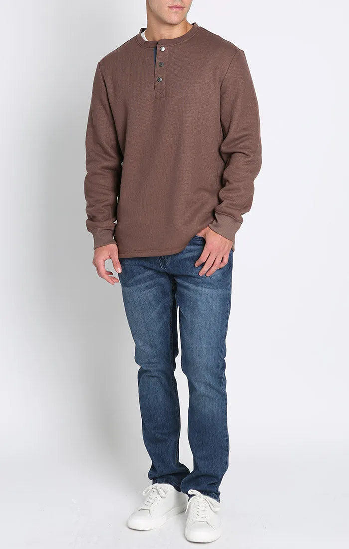 Sherpa Bonded Waffle Long Sleeve Henley