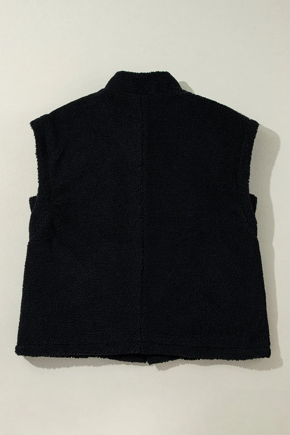 Sherpa Stand Collar Jacket Vest