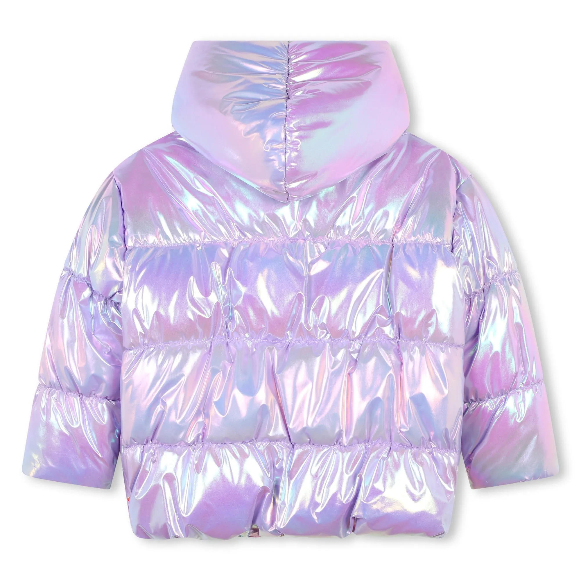 Shiny Quilted Heart Puffer Jacket