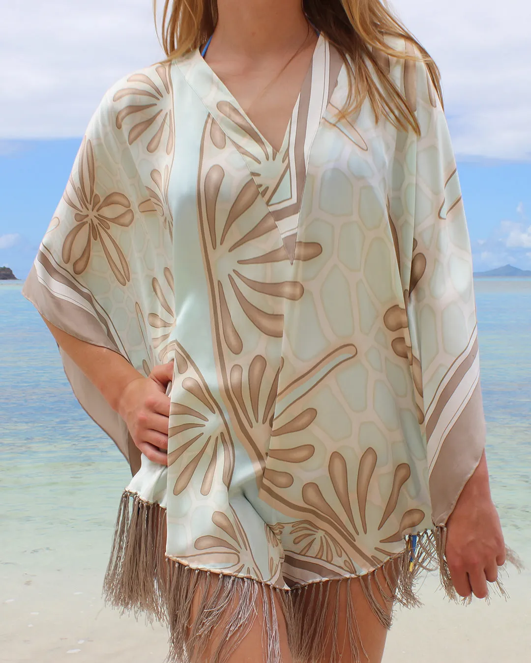 Silk Poncho SAND DOLLAR