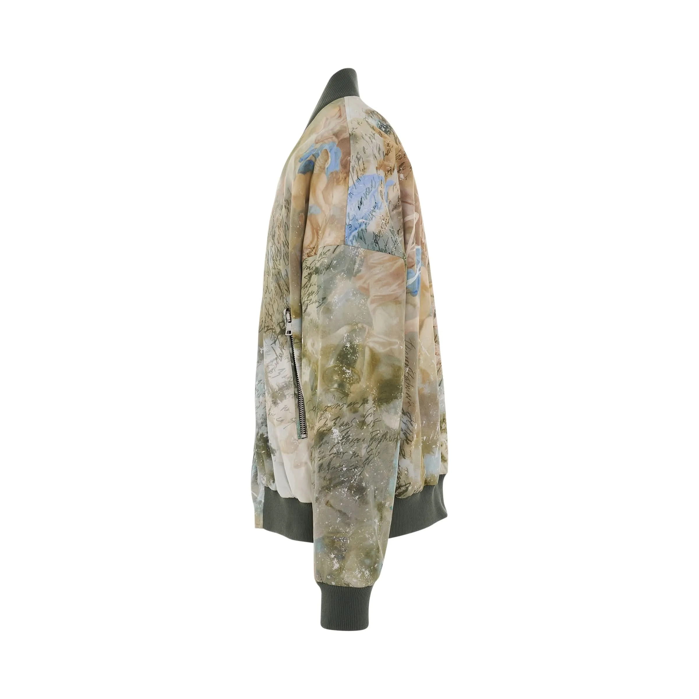 Sky Printed Reversible Bomber Jacket in Multi Colour