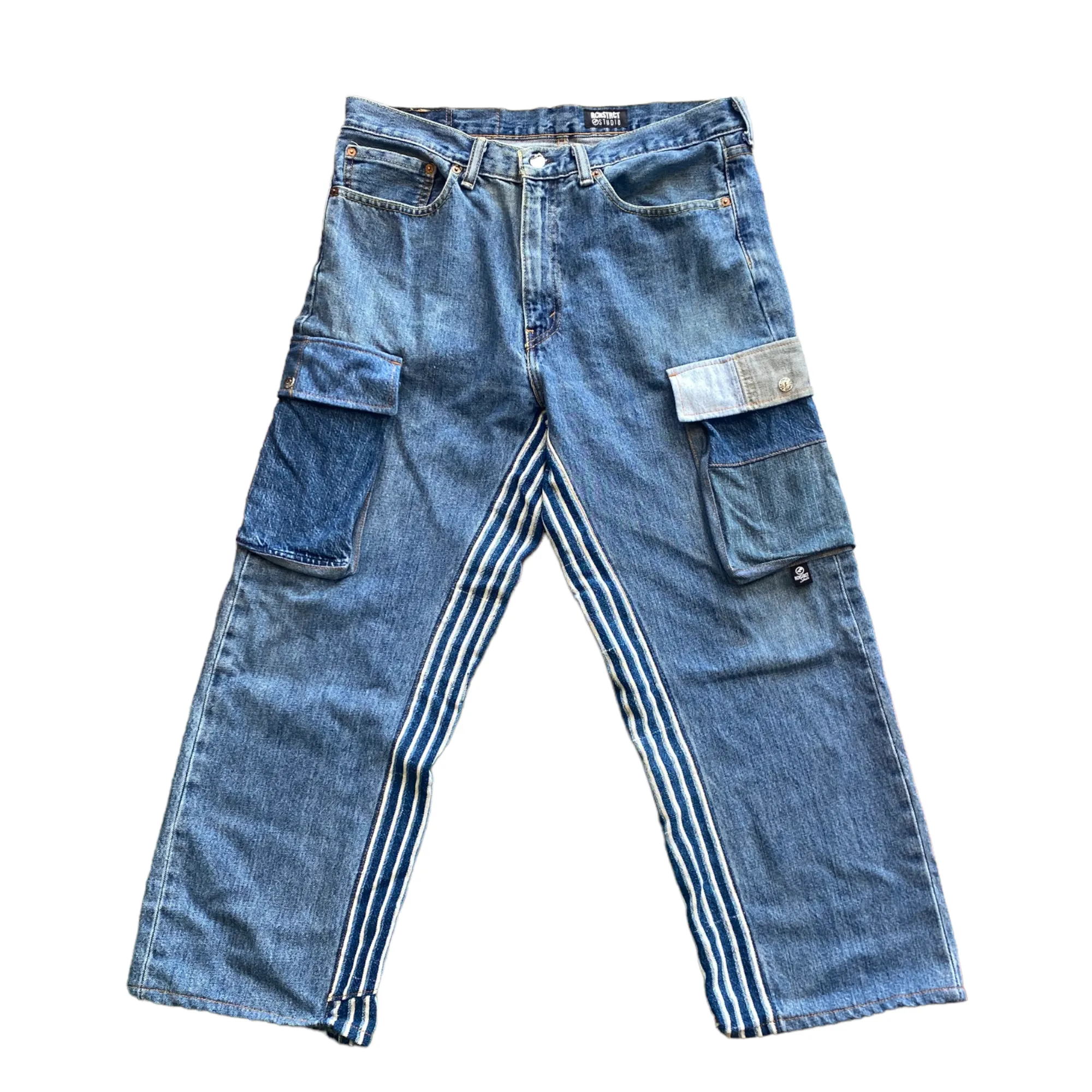 Striped Cargo Denim